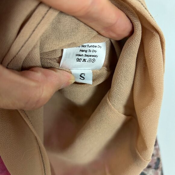 Y2K Silk Cami Tank Top Animal Print Floral Boho Size Small Women's - Picture 6 of 6